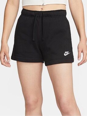 Nike Black Sportswear Club Fleece Mid-rise Shorts